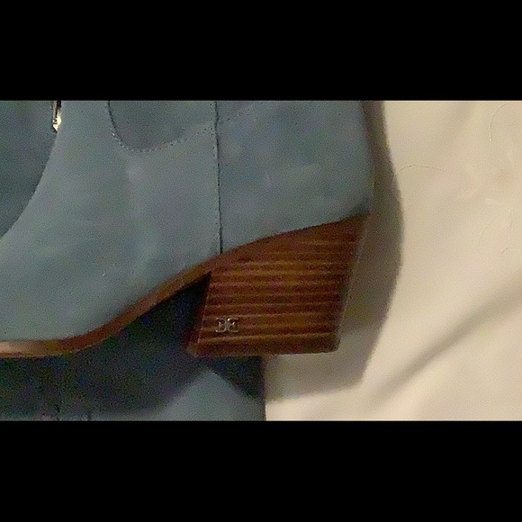 NEW•SAM EDELMAN• Blue Suede Leather Britten Western Knee-High Boot Size 7.5 - Picture 2 of 7